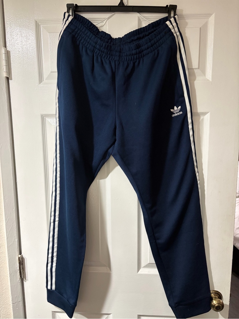 adidas Originals Navy and White Men's Track Joggers